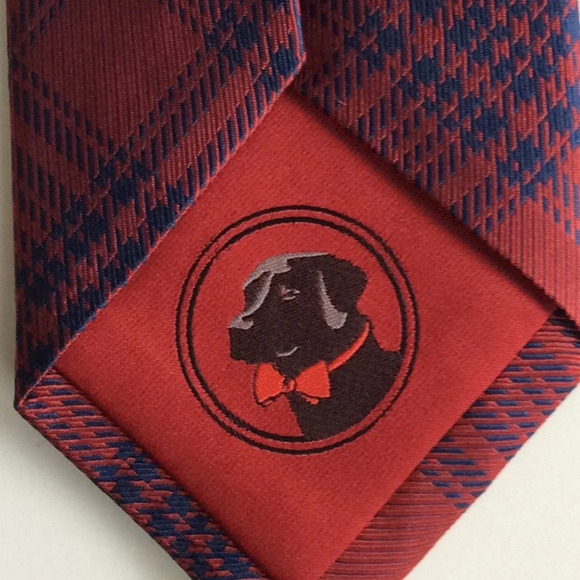 Southern Proper Red & Navy Blue Striped Silk Tie - Picture 3 of 8